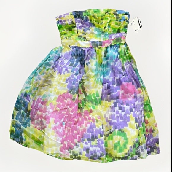 Milly Dresses & Skirts - NWT Milly Watercolor Strapless Silk Dress 2